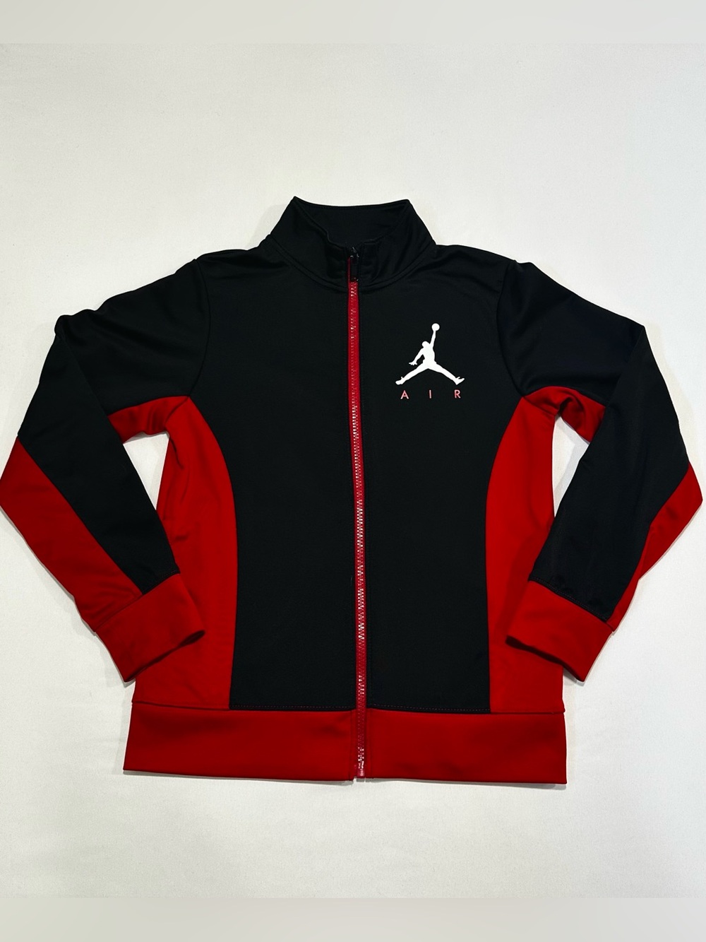 Boys' Air Jordan Tricot Track Jacket full-zip closure black and red Medium 10/12